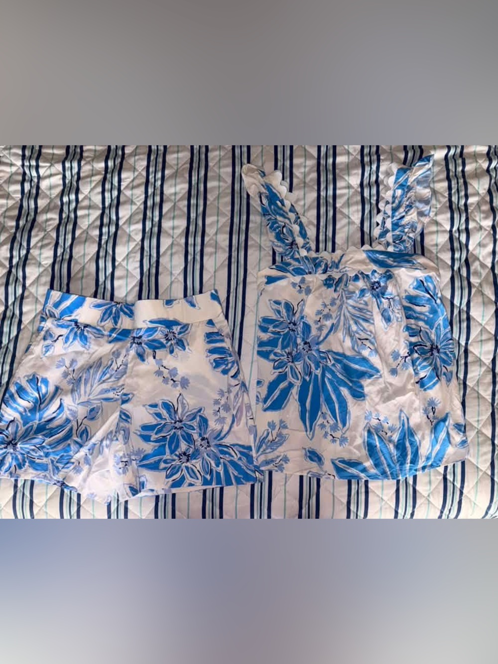 Lilly Pulitzer ALISTA STRETCH SHORT JET SET JUNGLE & GYAH TOP 2 piece set xxs xs
